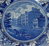 Historical Staffordshire Blue City Hotel New York Plate