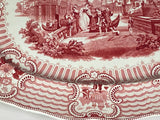 Staffordshire Pink Transferware Platter Bologna Pattern Gondola