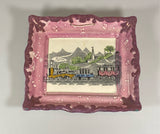 Staffordshire Sunderland Lusterware Wall Plaque Colored Transfer of Express Train
