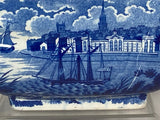 Historical Staffordshire Blue Teapot American Flag Steamship