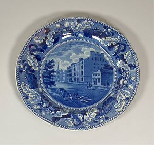 Historical Staffordshire Blue City Hotel New York Plate