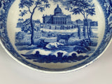 Historical Staffordshire Blue Boston State House Potato Bowl Scarce